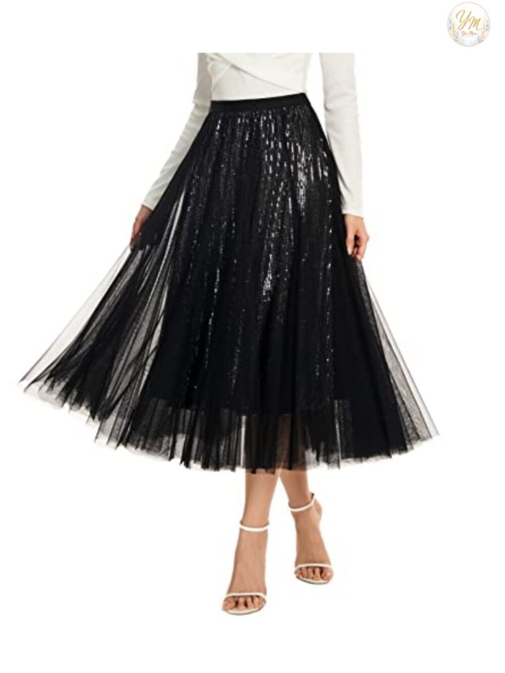 Tulle Long Maxi Skirt High Waist Layered A-Line Flowy Big Hem Party
